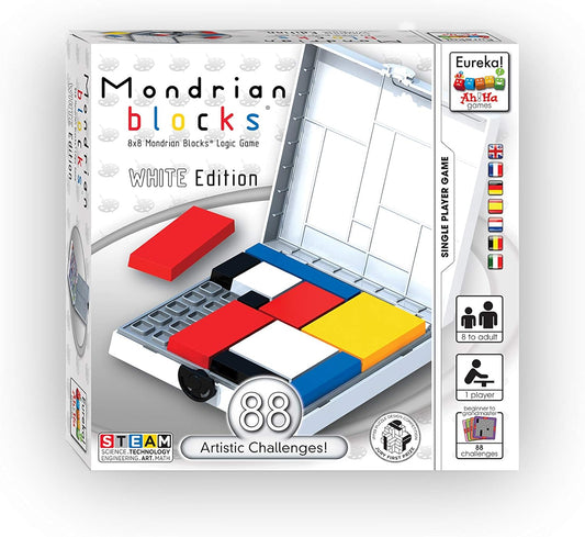 Mondrian Blocks Multi Award Winning Puzzle Game, Brain Teaser, Compact Travel Game on Board, Four Colour  Editions